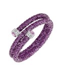 Bracciale rigido Swarovski Crystaldust Heart Double Viola 5278497 5292451