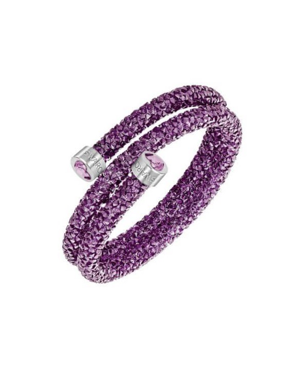 Bracciale rigido Swarovski Crystaldust Heart Double Viola 5278497 5292451