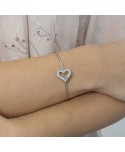 Bracciale rigido S’Agapõ Join-Me Cuore cristalli bianchi SJM11