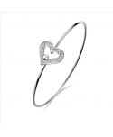 Bracciale rigido S’Agapõ Join-Me Cuore cristalli bianchi SJM11