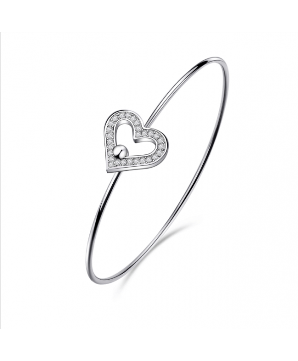 Bracciale rigido S’Agapõ Join-Me Cuore cristalli bianchi SJM11