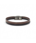 Bracciale Marlù Man Trendy  cuoio nero e marrone 4BR1800NM