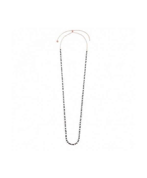 Collana lunga Marlù Basi Pvd oro rosa e cristalli neri 2CA0002R-N