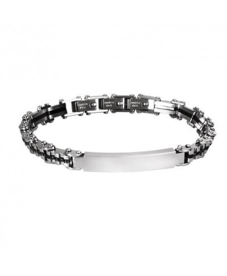 Bracciale 2Jewels Type argentato e nero