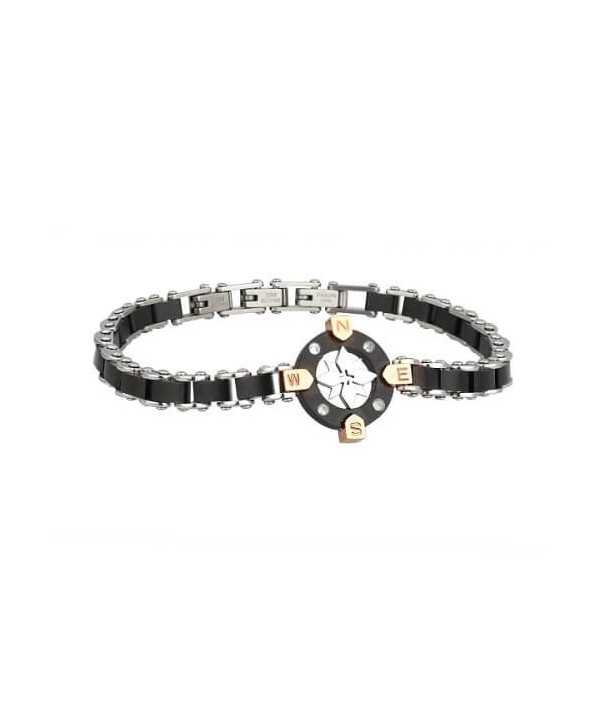 Bracciale 2Jewels Navy Rosa dei venti nera 231421