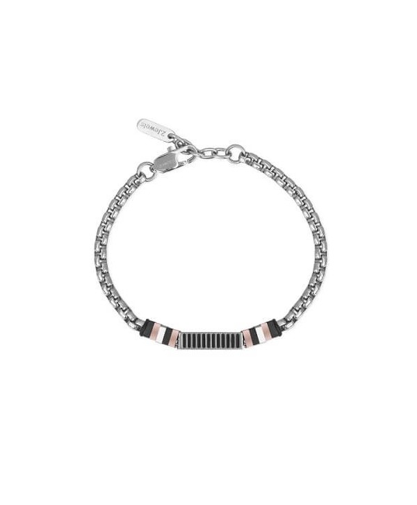 Bracciale 2Jewels Blockchain Pvd nero e rosé 231990