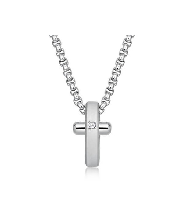 Collana Brosway Crux cristallo bianco BRX11