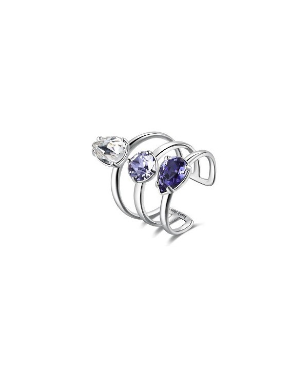 Anello Brosway Affinity cristalli swarovski bianco e viola BFF146