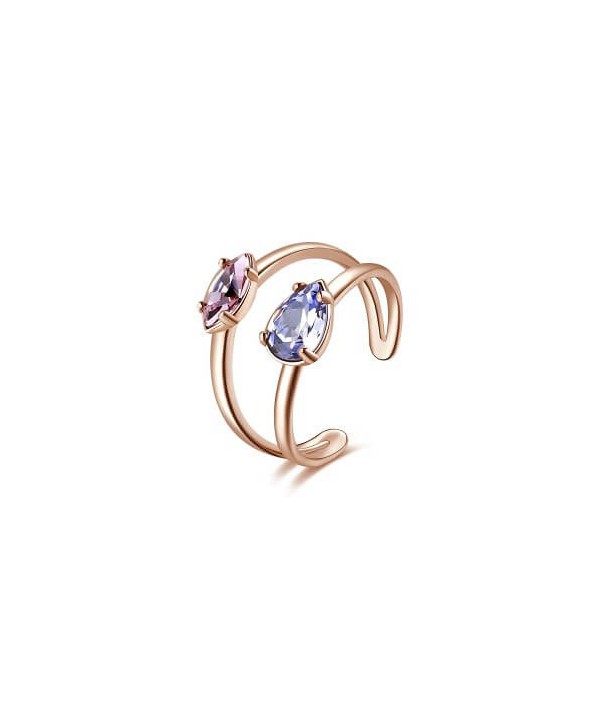 Anello Brosway Affinity rosato con cristalli viola e rosa BFF148B