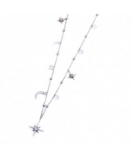 Collana lunga Marlù luna e rosa dei venti (2 colori)