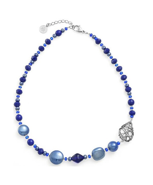 Collana Antica Murrina Natural Circle blu