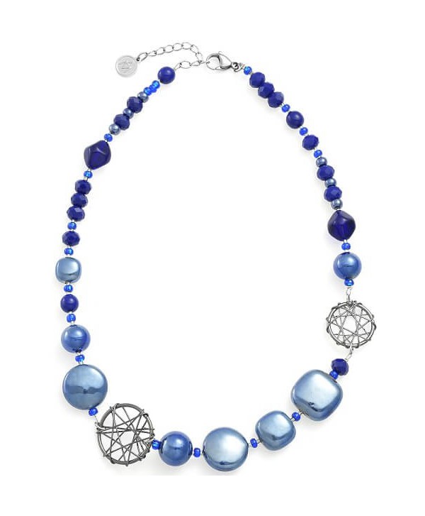 Collana Antica Murrina Top Natural Circle blu