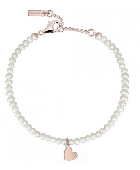 Bracciale Mabina perle cuore o quadrifoglio