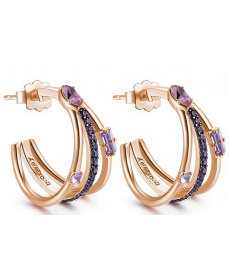 Orecchini Brosway Affinity oro rosa e viola BFF120