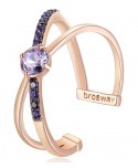 Anello Brosway Affinity solitario oro rosa e viola BFF129