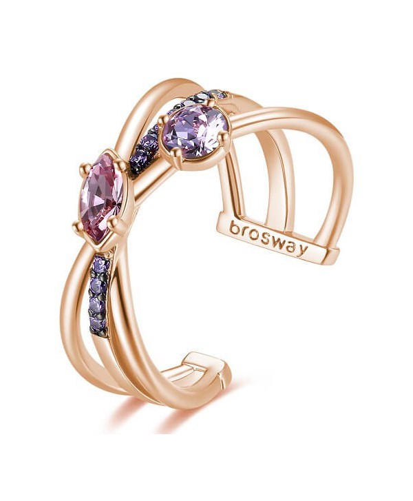 Anello Brosway Affinity oro rosa e viola BFF132