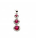 Ciondolo Faga Collection punto luce circolare fucsia