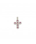 Ciondolo Faga Collection Croce fucsia