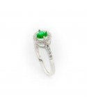 Anello Faga Collection Solitario e zircone verde