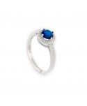 Anello Faga Collection Solitario e zircone blu