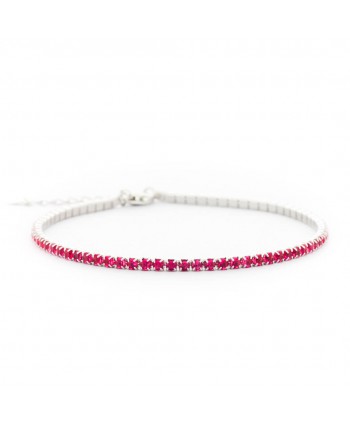 Bracciale Faga Collection Tennis regolabile rosa