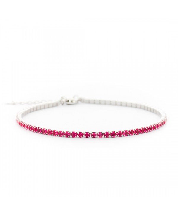 Bracciale Faga Collection Tennis regolabile rosa